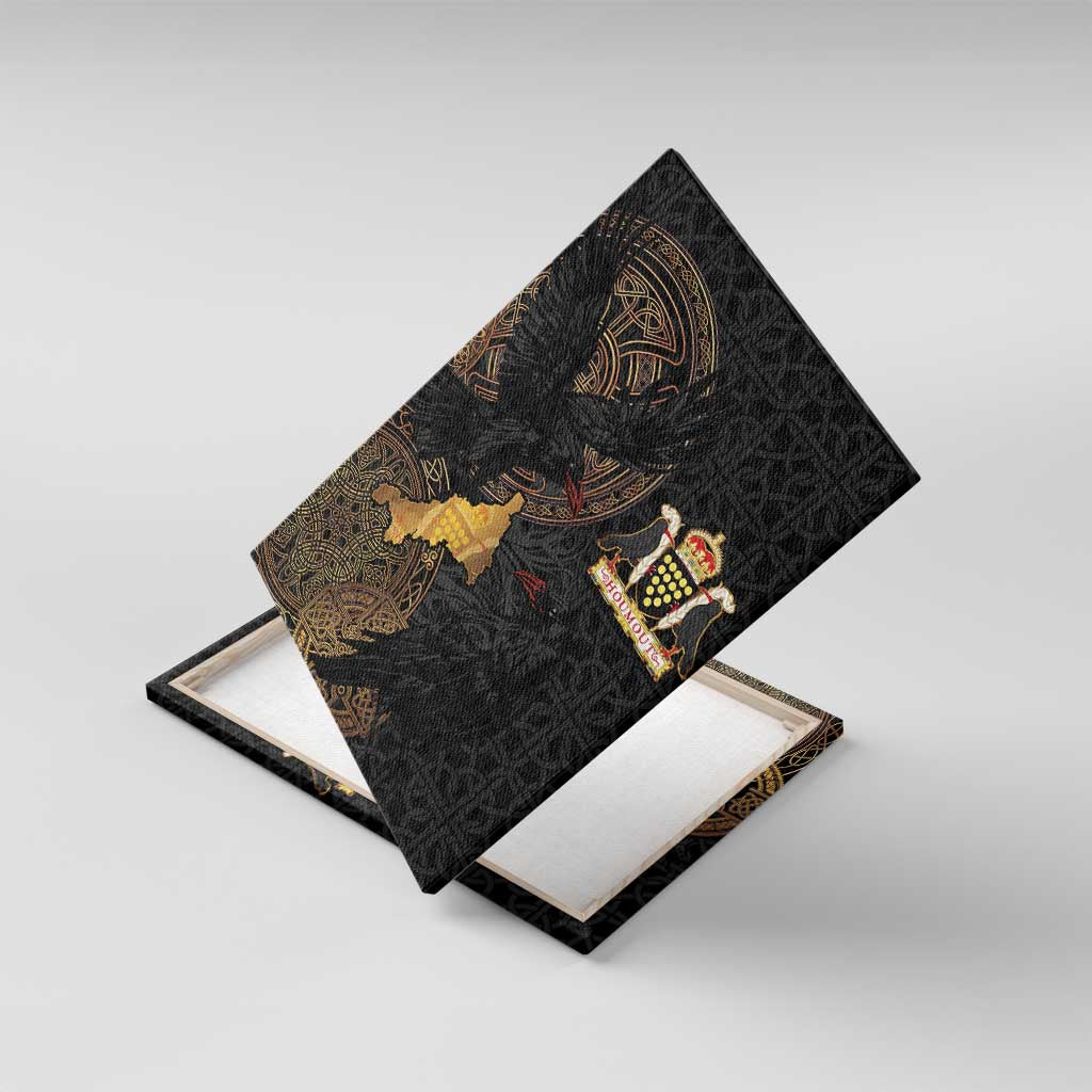 Cornwall Celtic-Chough and Knot Canvas Wall Art - Wonder Print Shop