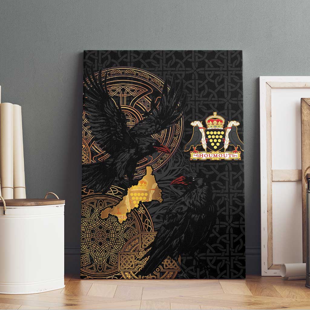 Cornwall Celtic-Chough and Knot Canvas Wall Art - Wonder Print Shop