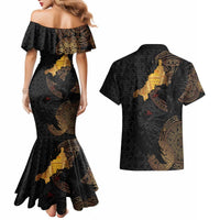 Cornwall Celtic-Chough and Knot Couples Matching Mermaid Dress and Hawaiian Shirt - Wonder Print Shop