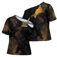 Cornwall Celtic-Chough and Knot Cross Shoulder Shirt - Wonder Print Shop