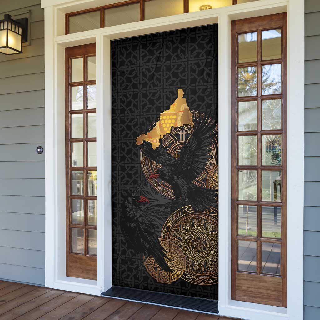 Cornwall Celtic-Chough and Knot Door Cover - Wonder Print Shop
