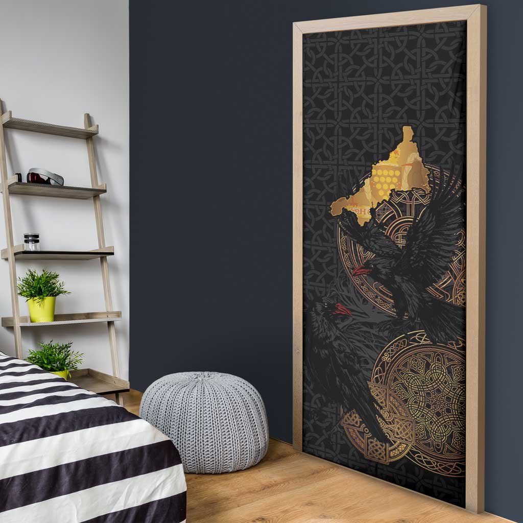 Cornwall Celtic-Chough and Knot Door Cover - Wonder Print Shop
