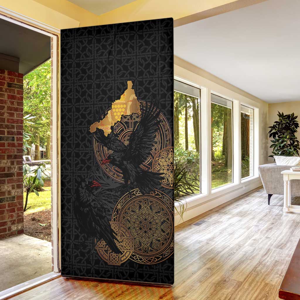 Cornwall Celtic-Chough and Knot Door Cover - Wonder Print Shop