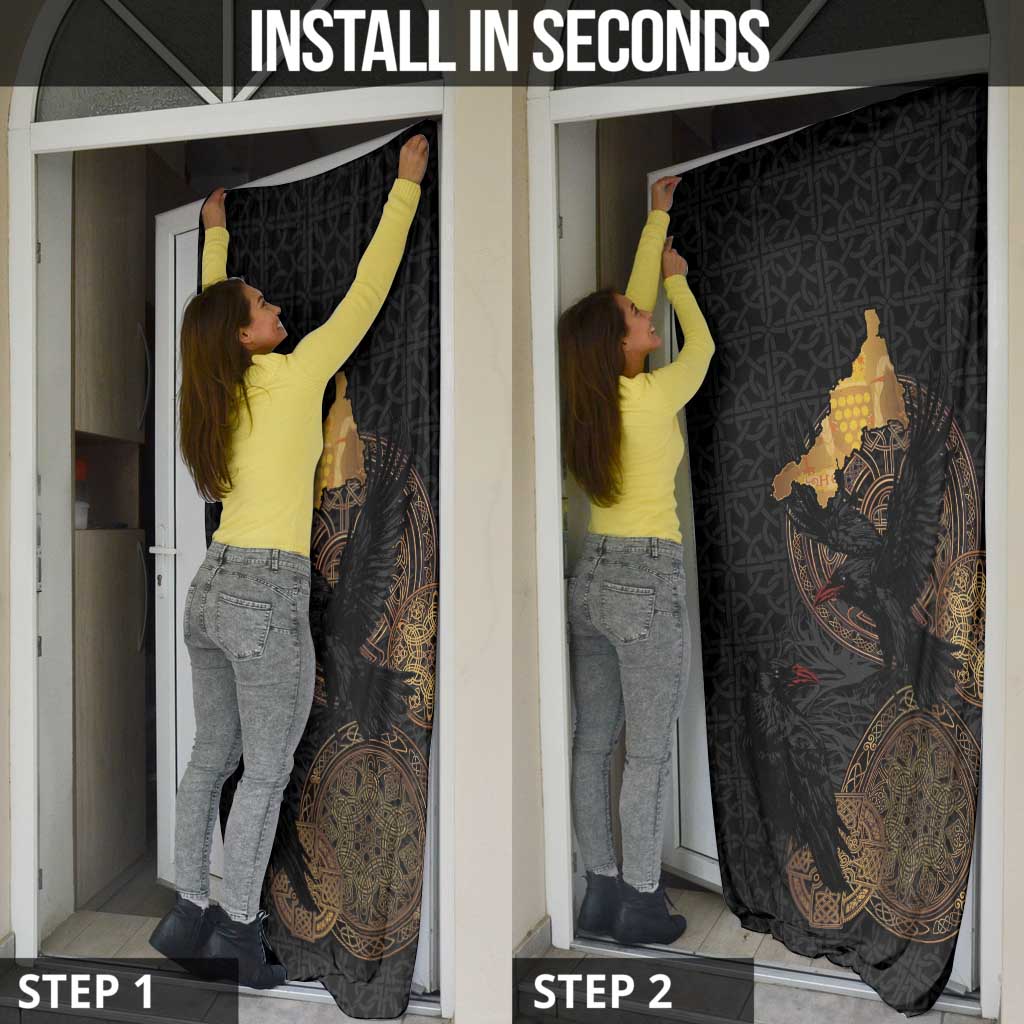 Cornwall Celtic-Chough and Knot Door Cover - Wonder Print Shop