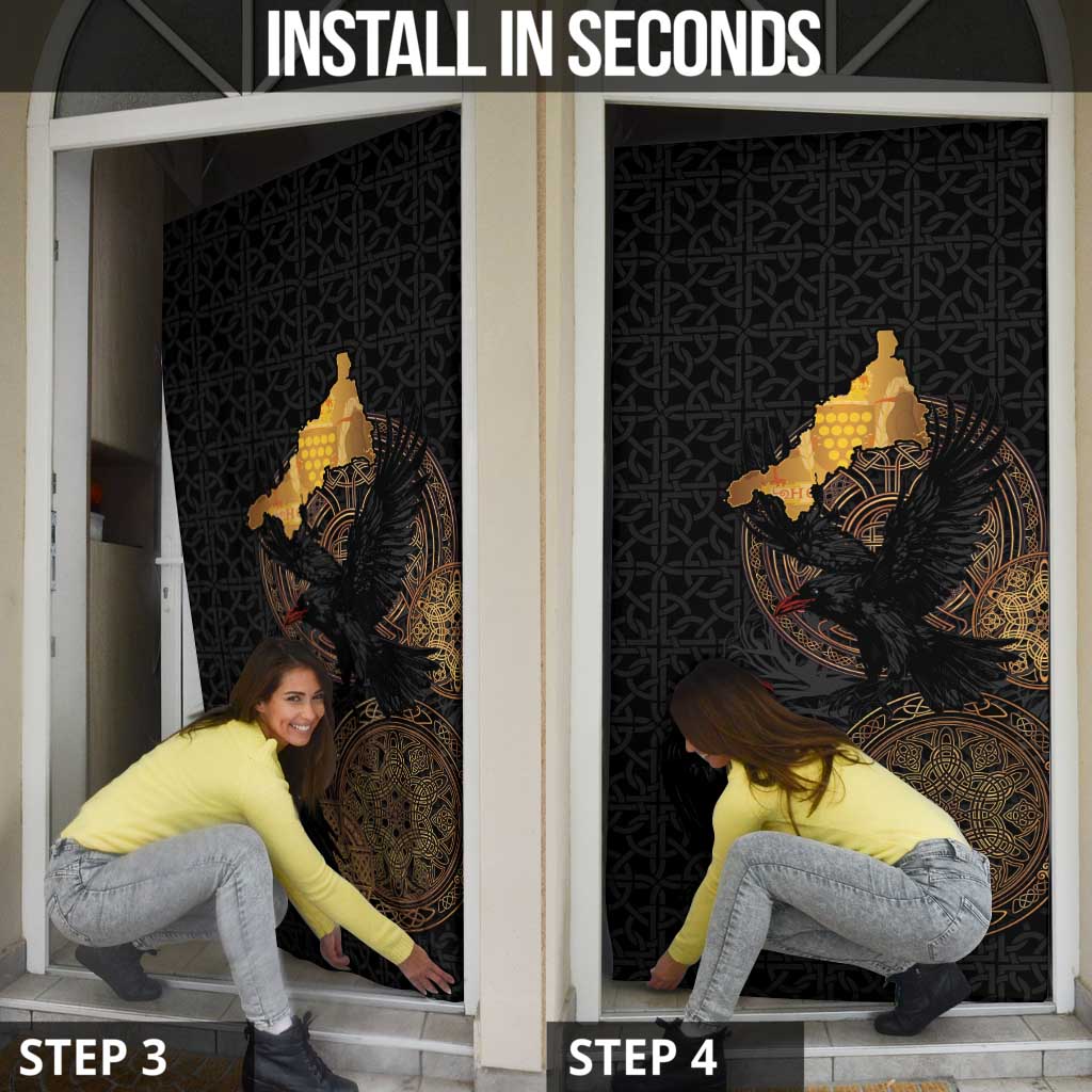 Cornwall Celtic-Chough and Knot Door Cover - Wonder Print Shop