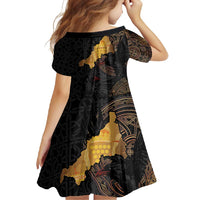 Cornwall Celtic-Chough and Knot Family Matching Long Sleeve Bodycon Dress and Hawaiian Shirt - Wonder Print Shop