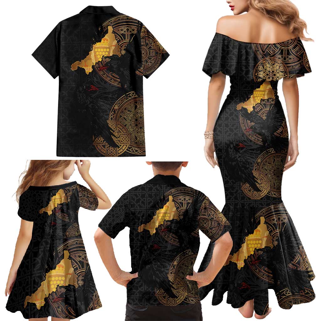 Cornwall Celtic-Chough and Knot Family Matching Mermaid Dress and Hawaiian Shirt - Wonder Print Shop