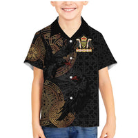 Cornwall Celtic-Chough and Knot Family Matching Mermaid Dress and Hawaiian Shirt - Wonder Print Shop