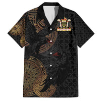 Cornwall Celtic-Chough and Knot Family Matching Off The Shoulder Long Sleeve Dress and Hawaiian Shirt - Wonder Print Shop