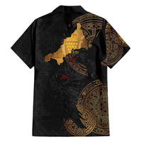 Cornwall Celtic-Chough and Knot Family Matching Off The Shoulder Long Sleeve Dress and Hawaiian Shirt - Wonder Print Shop