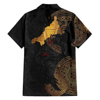 Cornwall Celtic-Chough and Knot Family Matching Off Shoulder Short Dress and Hawaiian Shirt - Wonder Print Shop