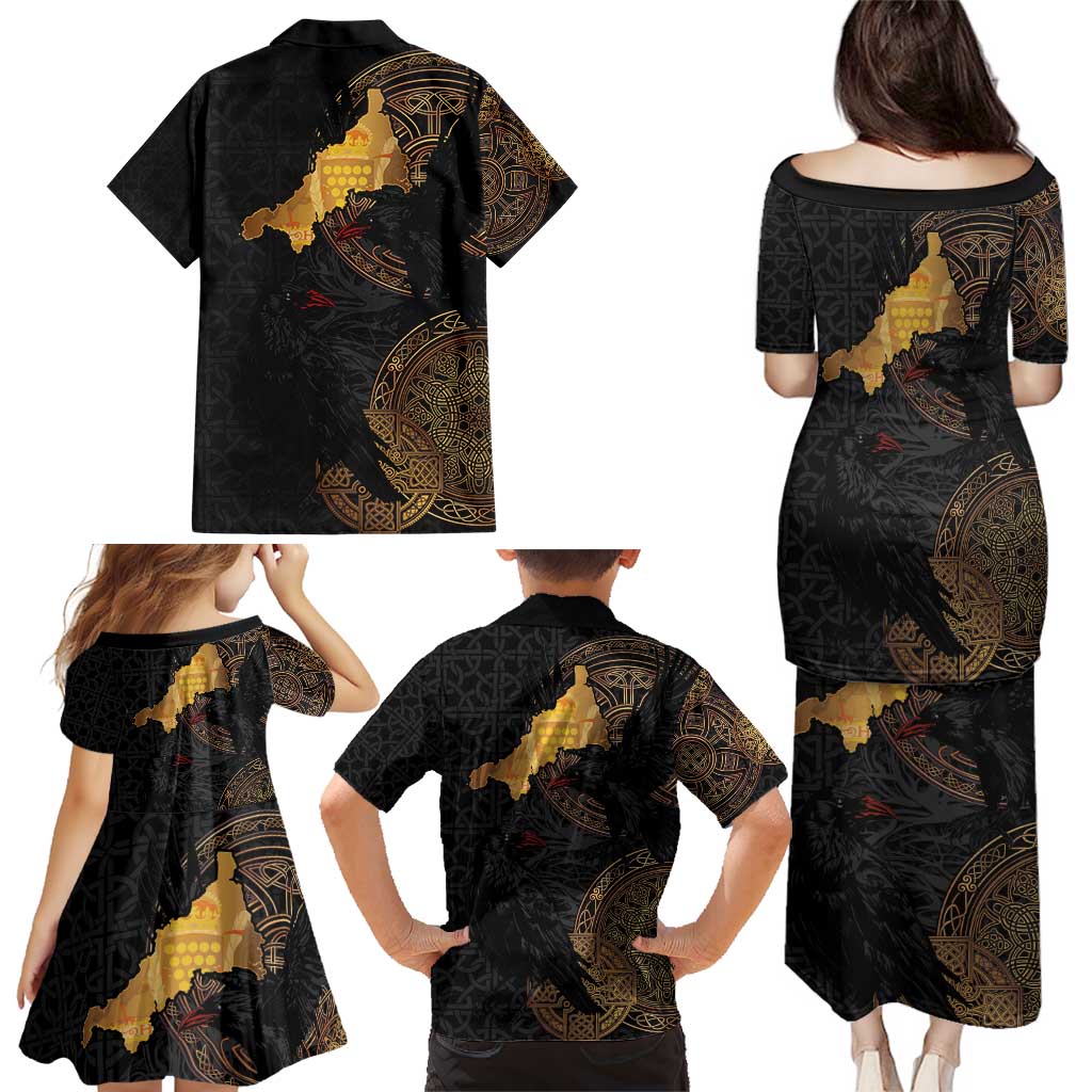 Cornwall Celtic-Chough and Knot Family Matching Puletasi and Hawaiian Shirt - Wonder Print Shop