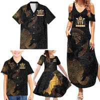 Cornwall Celtic-Chough and Knot Family Matching Summer Maxi Dress and Hawaiian Shirt - Wonder Print Shop