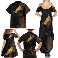 Cornwall Celtic-Chough and Knot Family Matching Summer Maxi Dress and Hawaiian Shirt - Wonder Print Shop