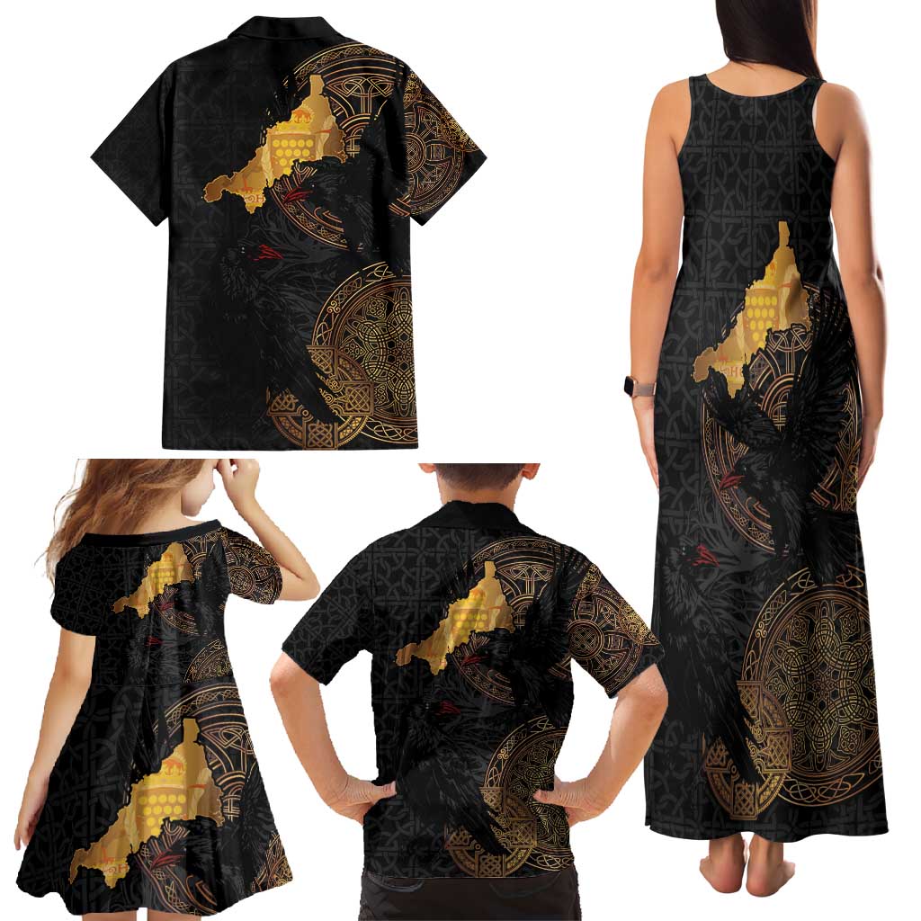 Cornwall Celtic-Chough and Knot Family Matching Tank Maxi Dress and Hawaiian Shirt - Wonder Print Shop