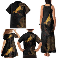Cornwall Celtic-Chough and Knot Family Matching Tank Maxi Dress and Hawaiian Shirt - Wonder Print Shop