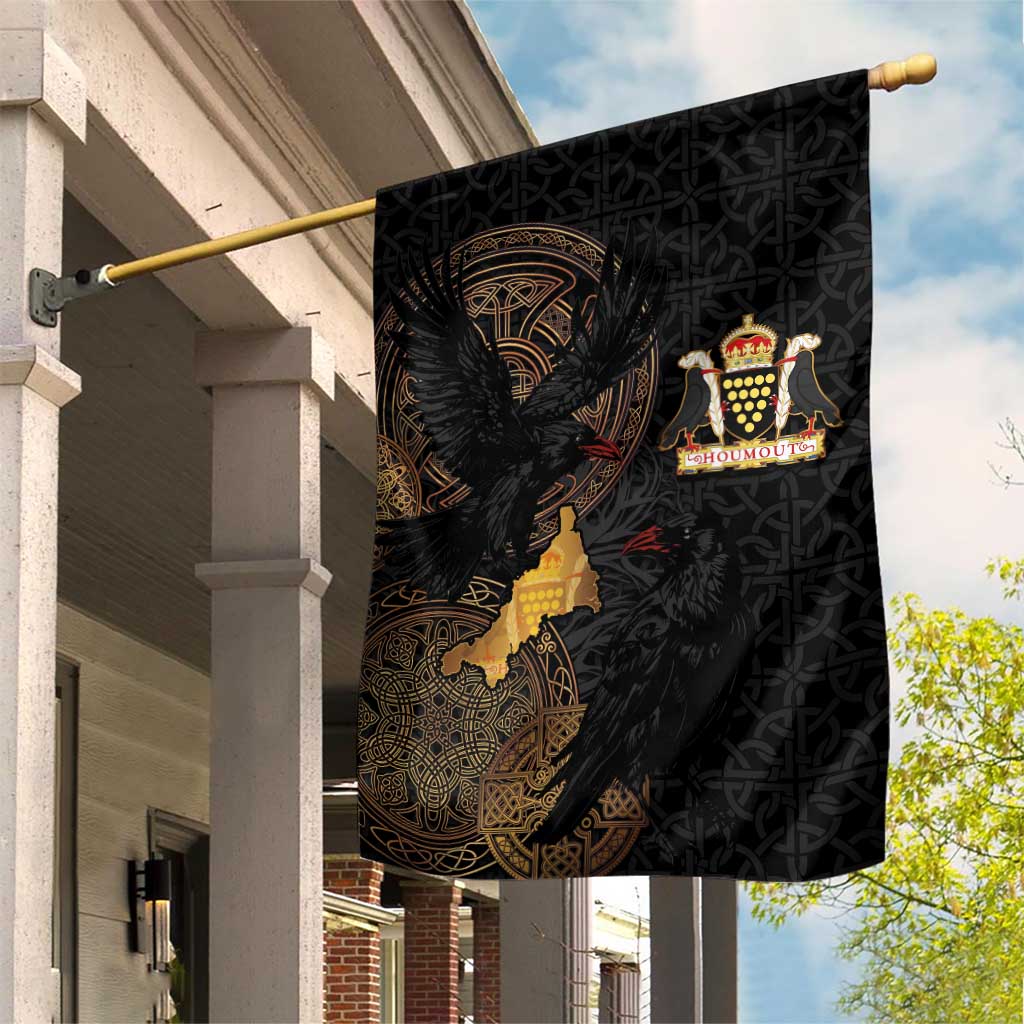 Cornwall Celtic-Chough and Knot Garden Flag - Wonder Print Shop