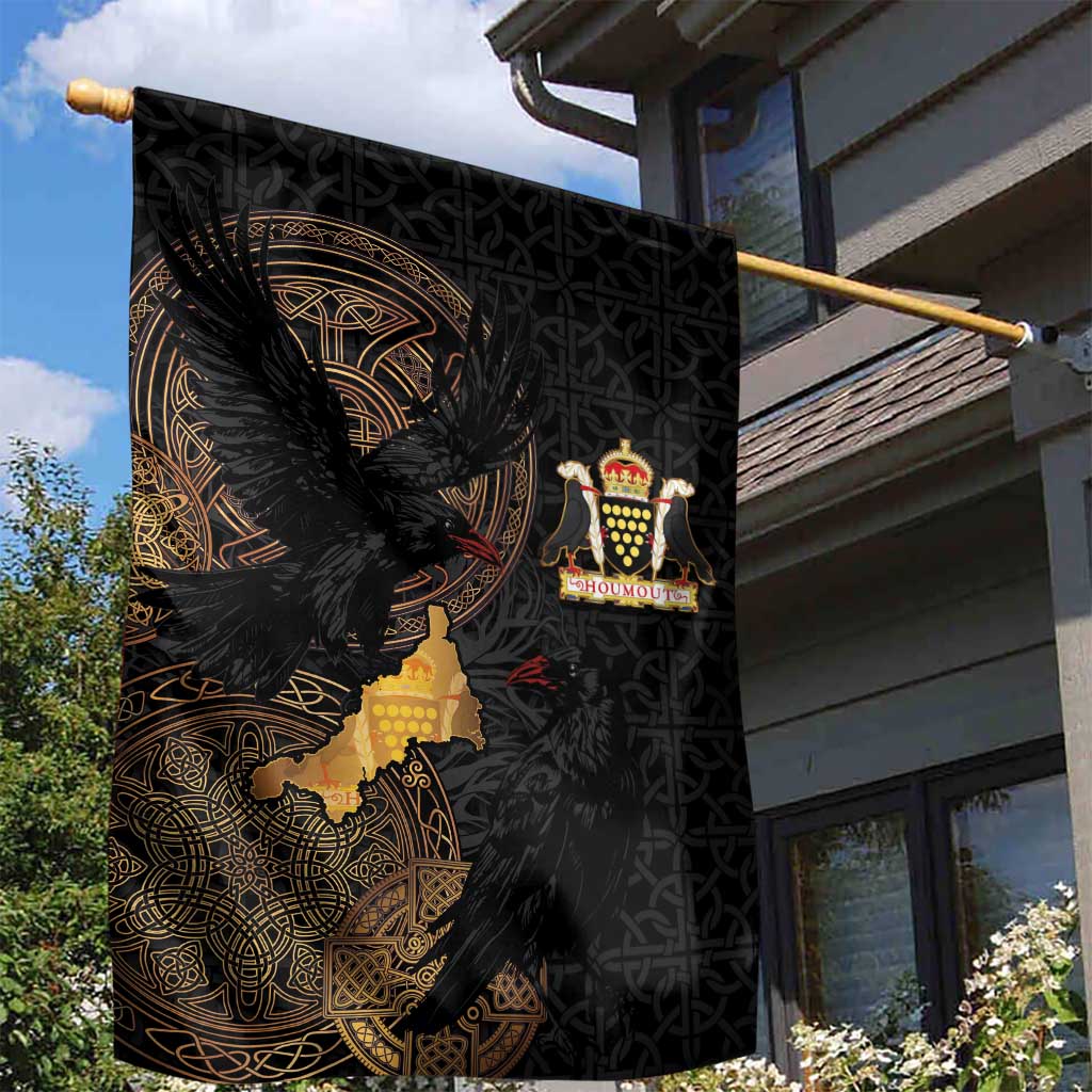 Cornwall Celtic-Chough and Knot Garden Flag - Wonder Print Shop