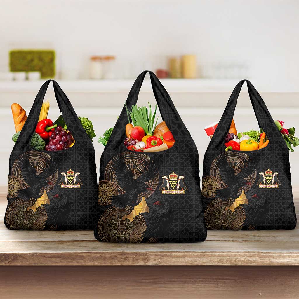 Cornwall Celtic-Chough and Knot Grocery Bag - Wonder Print Shop