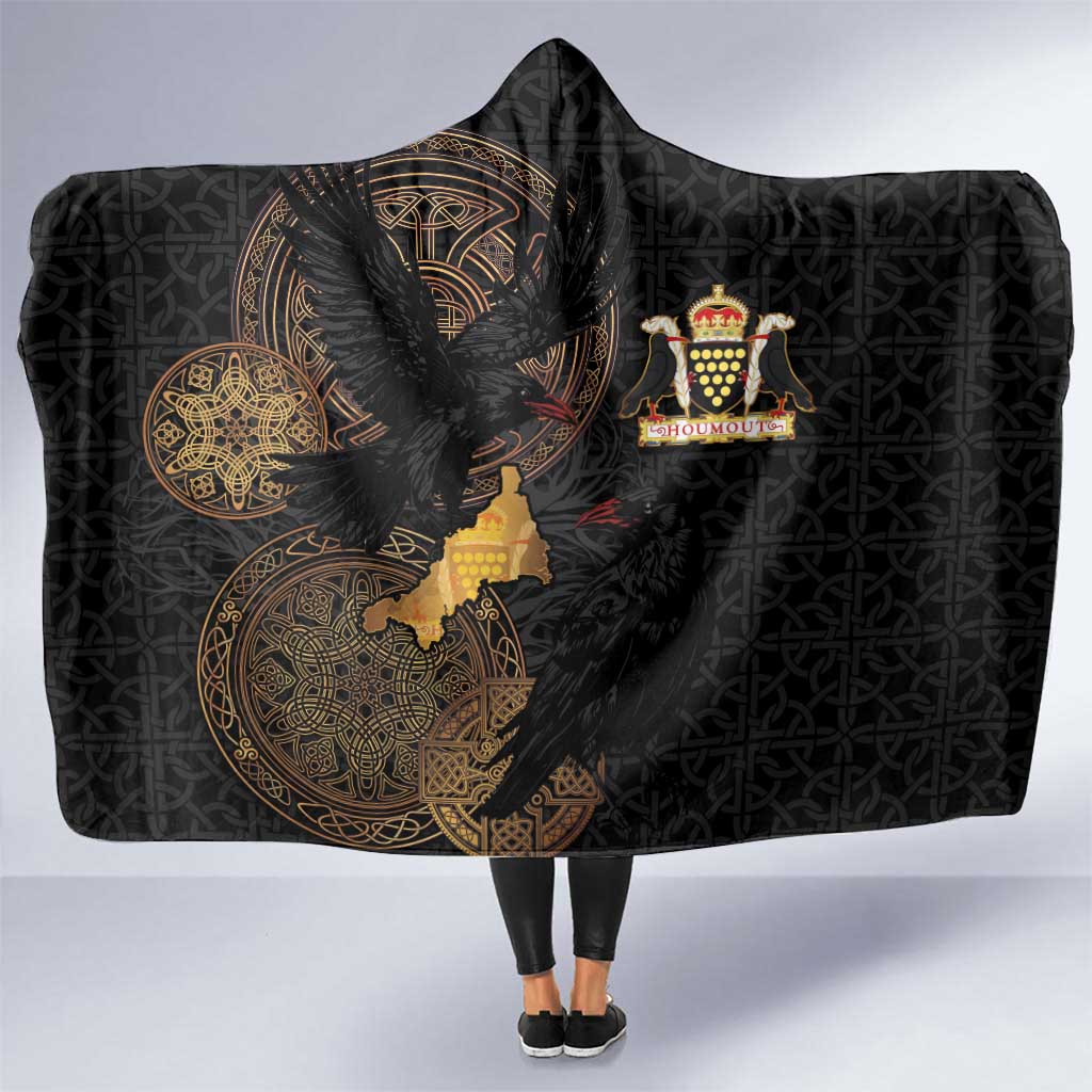 Cornwall Celtic-Chough and Knot Hooded Blanket - Wonder Print Shop