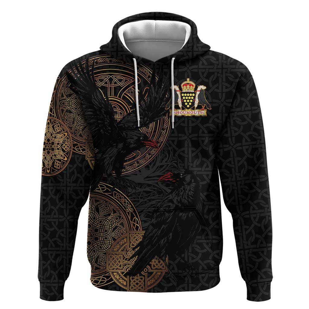 Cornwall Celtic-Chough and Knot Hoodie - Wonder Print Shop