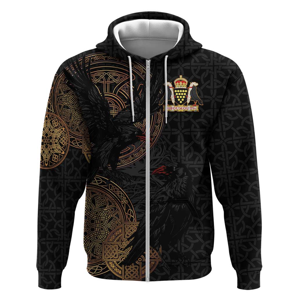 Cornwall Celtic-Chough and Knot Hoodie - Wonder Print Shop