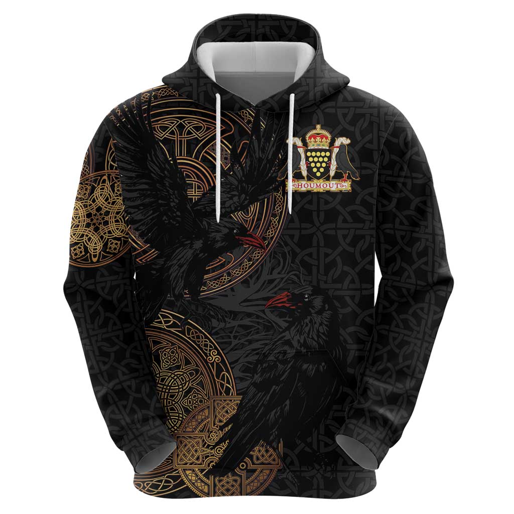 Cornwall Celtic-Chough and Knot Hoodie - Wonder Print Shop
