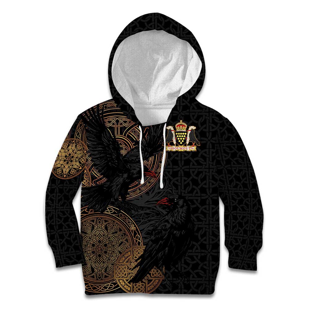 Cornwall Celtic-Chough and Knot Kid Hoodie - Wonder Print Shop