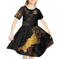 Cornwall Celtic-Chough and Knot Kid Short Sleeve Dress - Wonder Print Shop