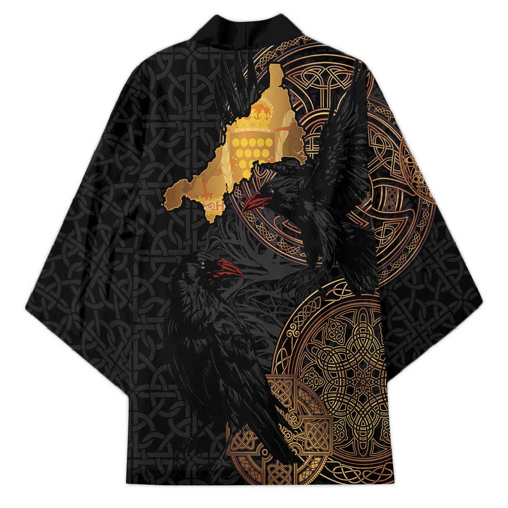 Cornwall Celtic-Chough and Knot Kimono - Wonder Print Shop