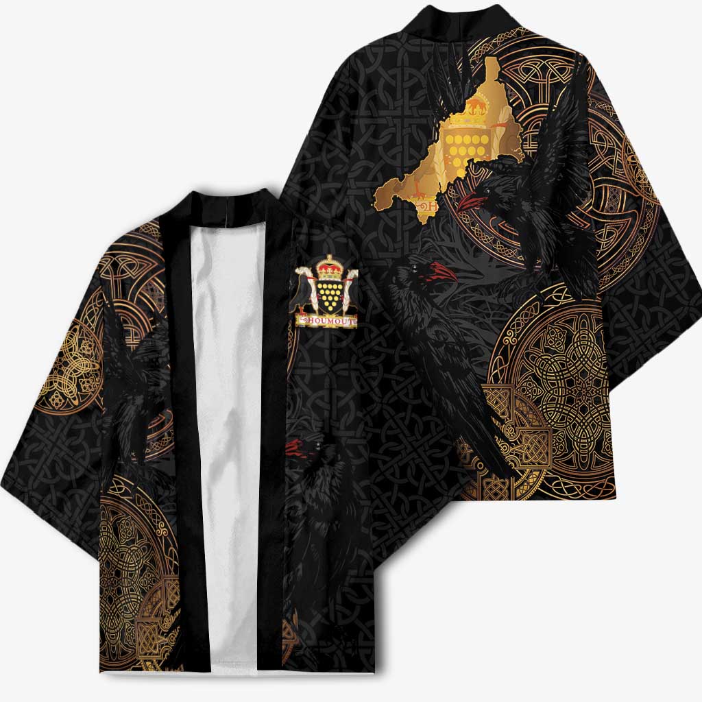 Cornwall Celtic-Chough and Knot Kimono - Wonder Print Shop