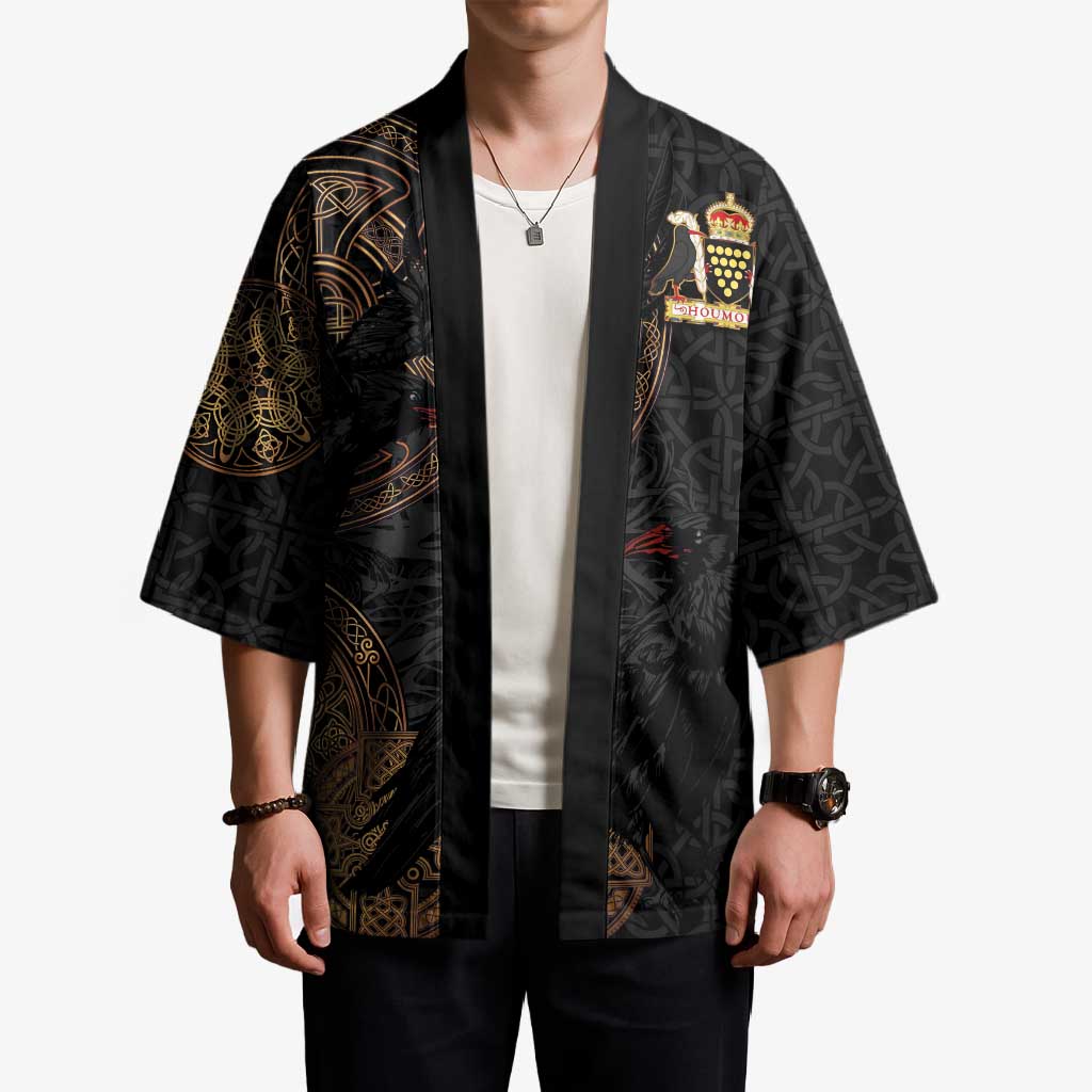 Cornwall Celtic-Chough and Knot Kimono - Wonder Print Shop