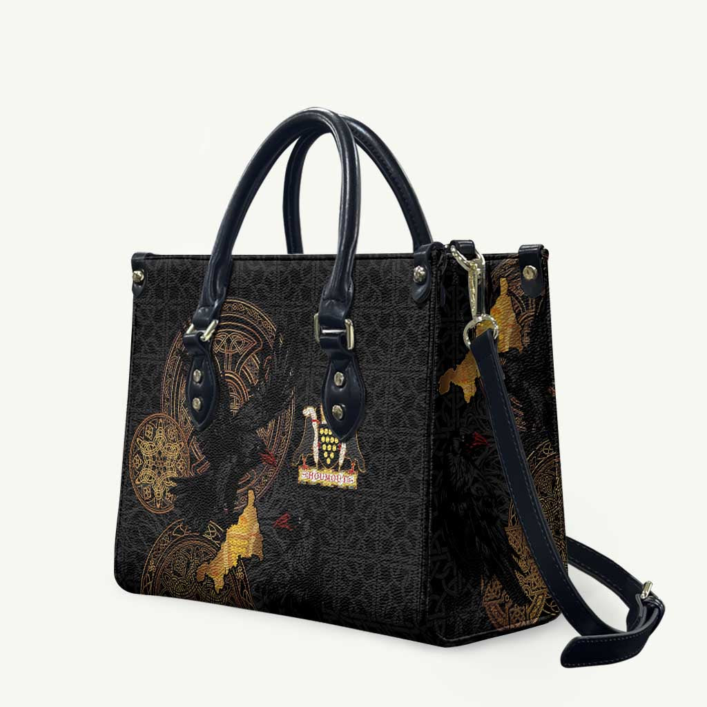 Cornwall Celtic-Chough and Knot Leather Bag - Wonder Print Shop