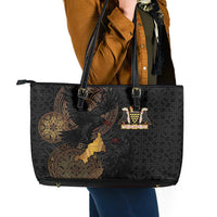 Cornwall Celtic-Chough and Knot Leather Tote Bag - Wonder Print Shop