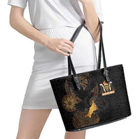 Cornwall Celtic-Chough and Knot Leather Tote Bag - Wonder Print Shop
