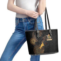 Cornwall Celtic-Chough and Knot Leather Tote Bag - Wonder Print Shop
