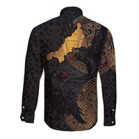 Cornwall Celtic-Chough and Knot Long Sleeve Button Shirt - Wonder Print Shop
