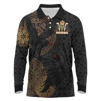 Cornwall Celtic-Chough and Knot Long Sleeve Polo Shirt - Wonder Print Shop