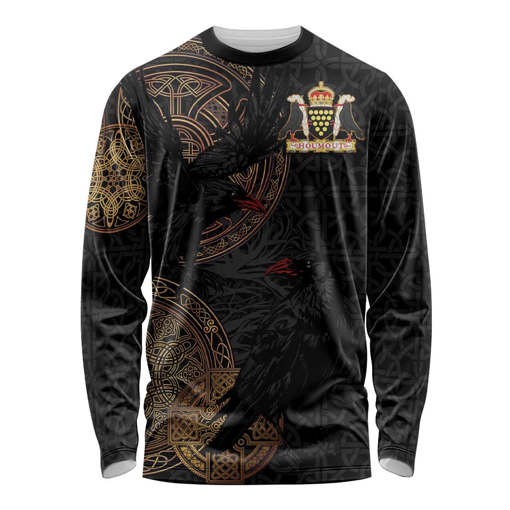 Cornwall Celtic-Chough and Knot Long Sleeve Shirt - Wonder Print Shop