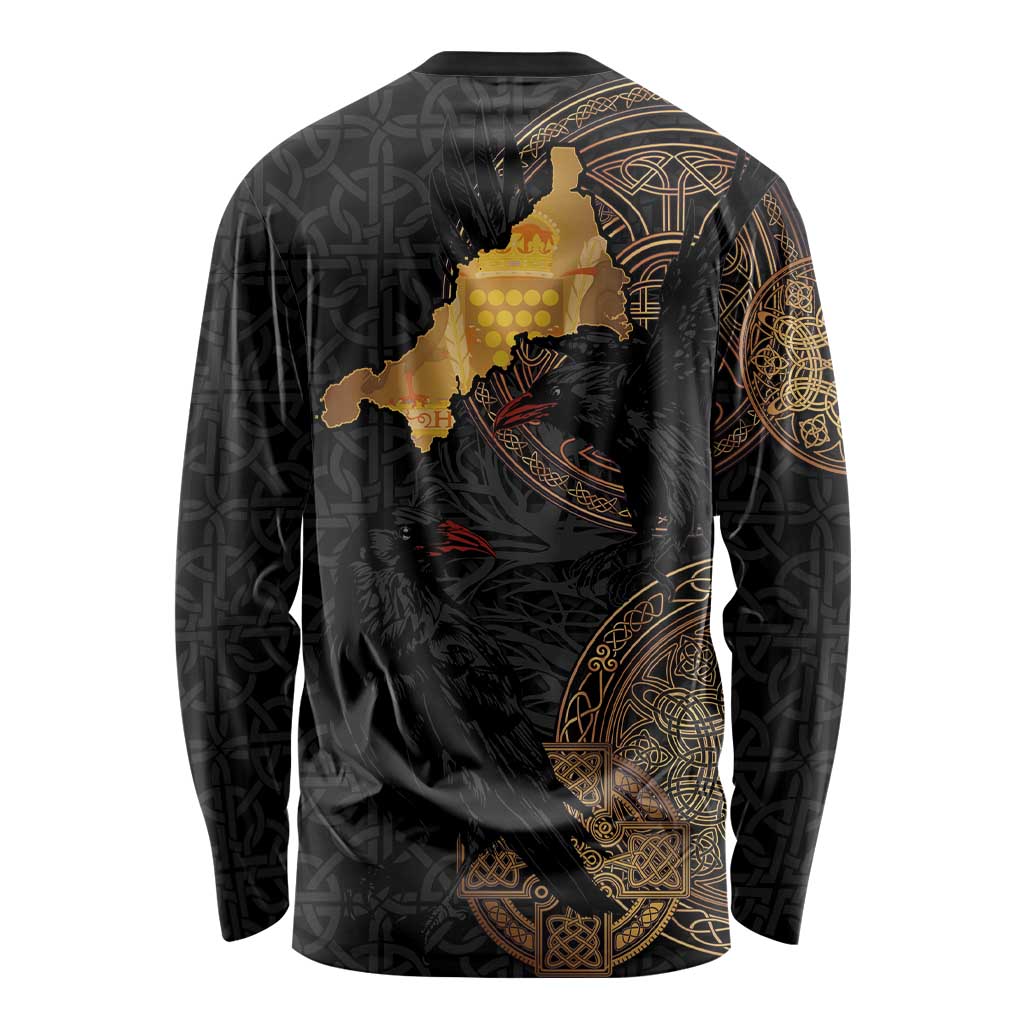Cornwall Celtic-Chough and Knot Long Sleeve Shirt - Wonder Print Shop