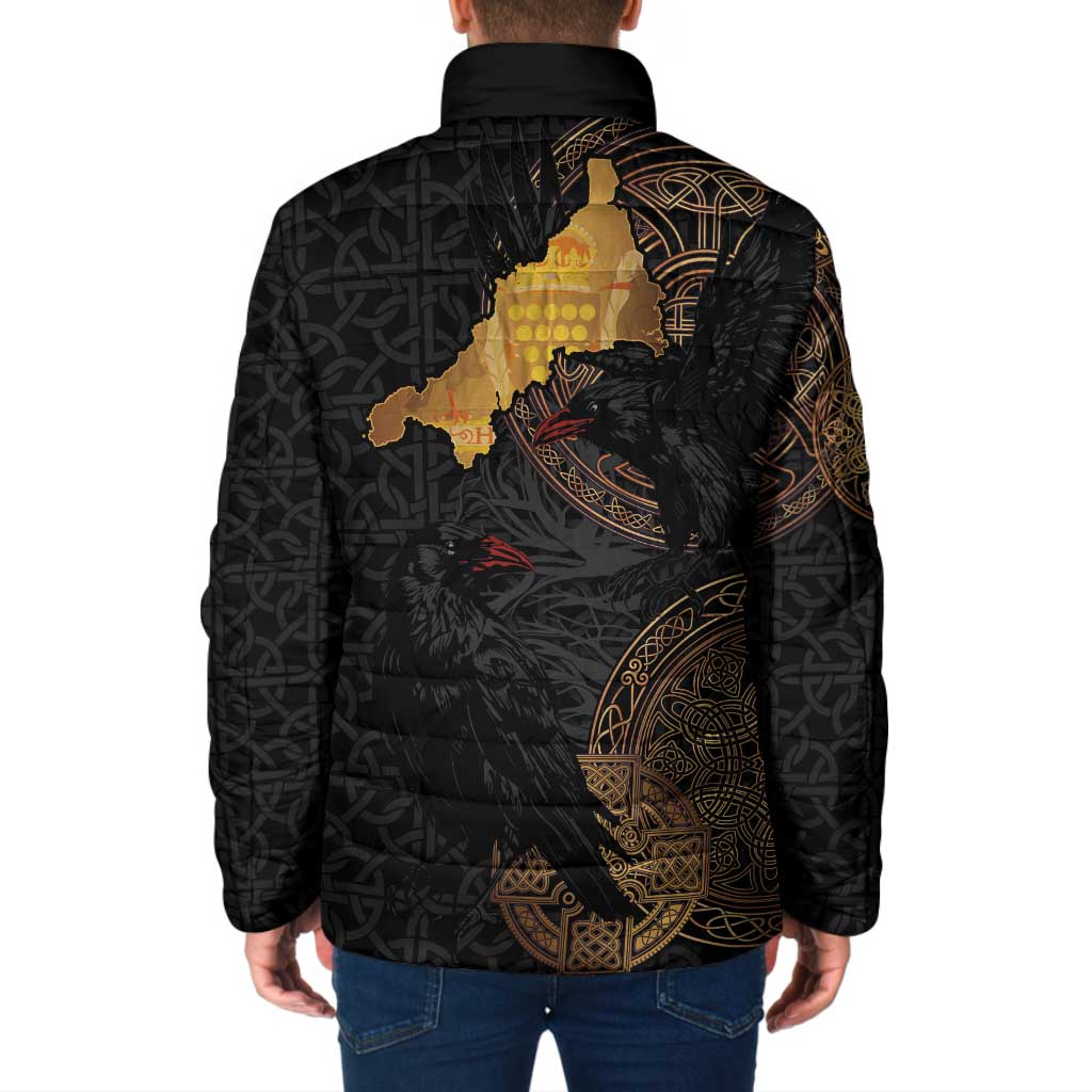 Cornwall Celtic-Chough and Knot Padded Jacket - Wonder Print Shop