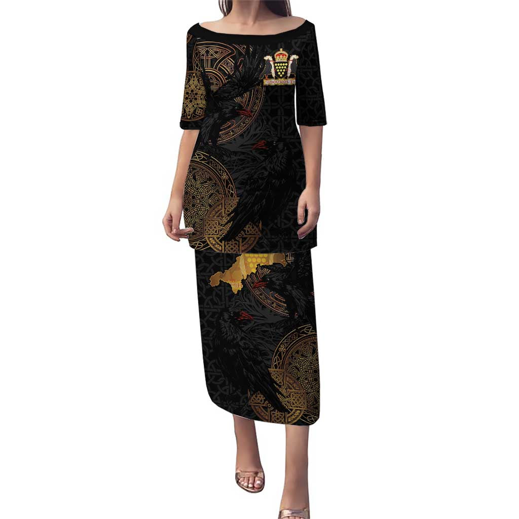 Cornwall Celtic-Chough and Knot Puletasi - Wonder Print Shop