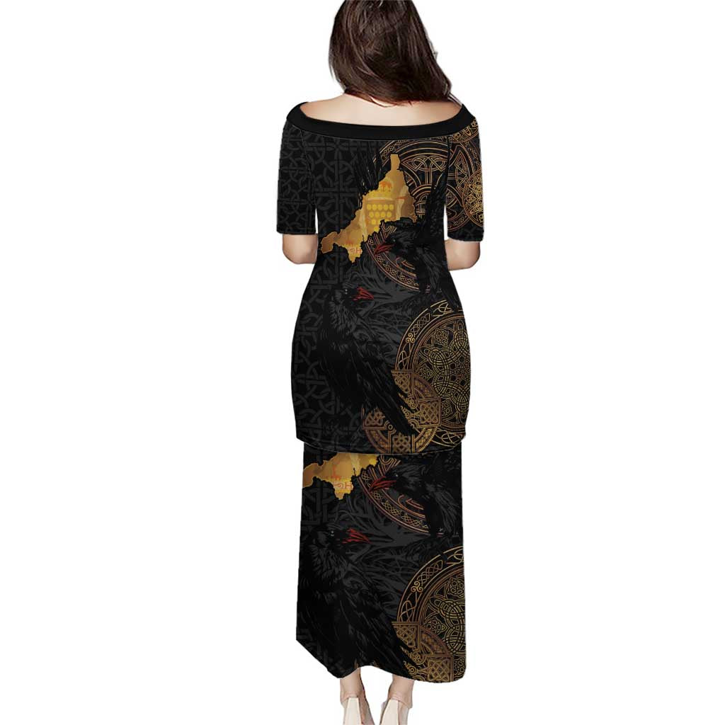 Cornwall Celtic-Chough and Knot Puletasi - Wonder Print Shop