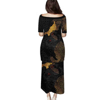 Cornwall Celtic-Chough and Knot Puletasi - Wonder Print Shop