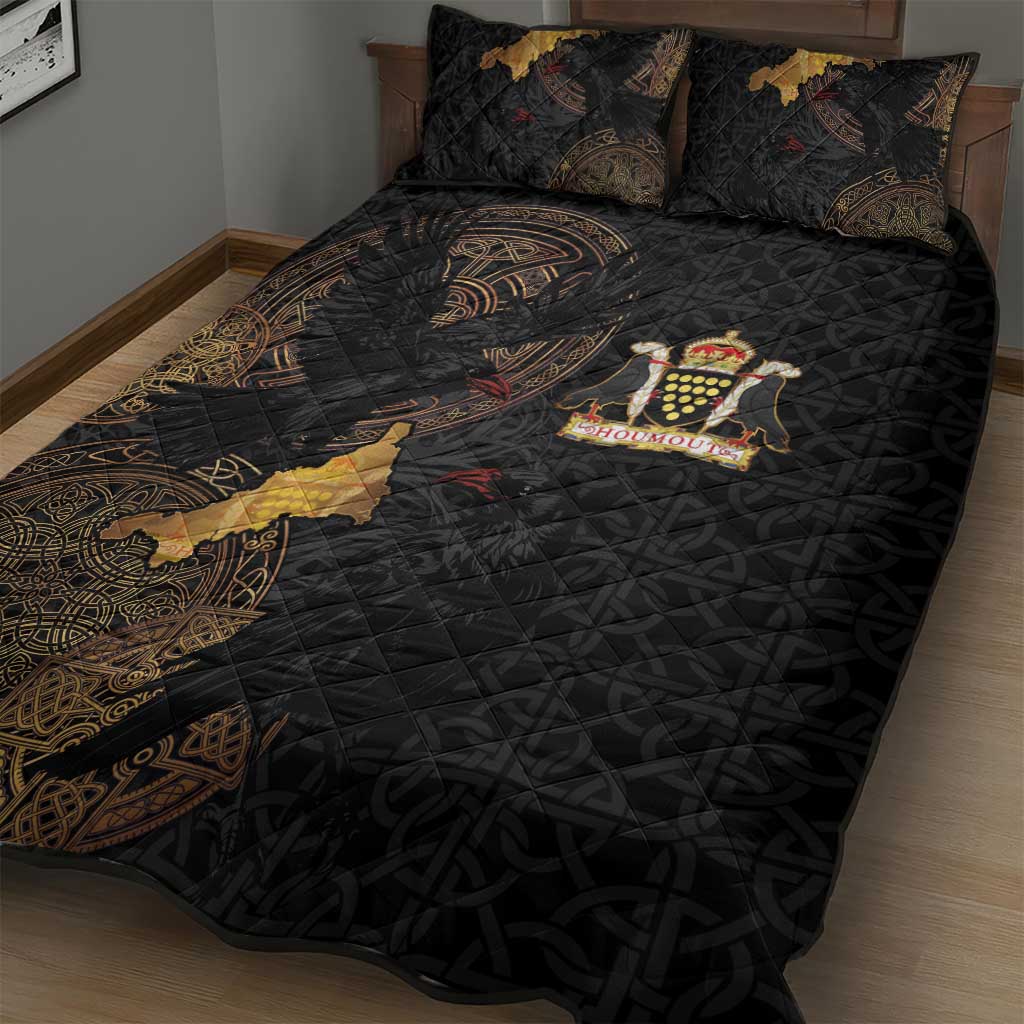 Cornwall Celtic-Chough and Knot Quilt Bed Set - Wonder Print Shop