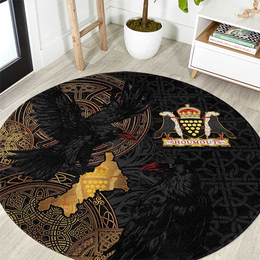 Cornwall Celtic-Chough and Knot Round Carpet - Wonder Print Shop