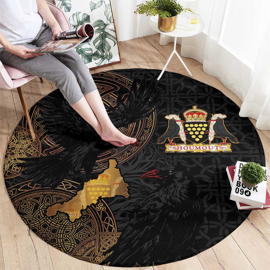 Cornwall Celtic-Chough and Knot Round Carpet - Wonder Print Shop