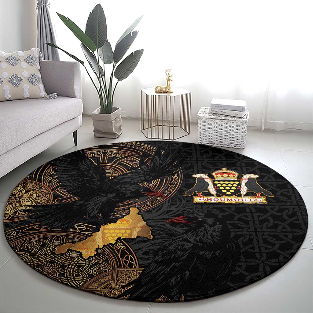 Cornwall Celtic-Chough and Knot Round Carpet - Wonder Print Shop