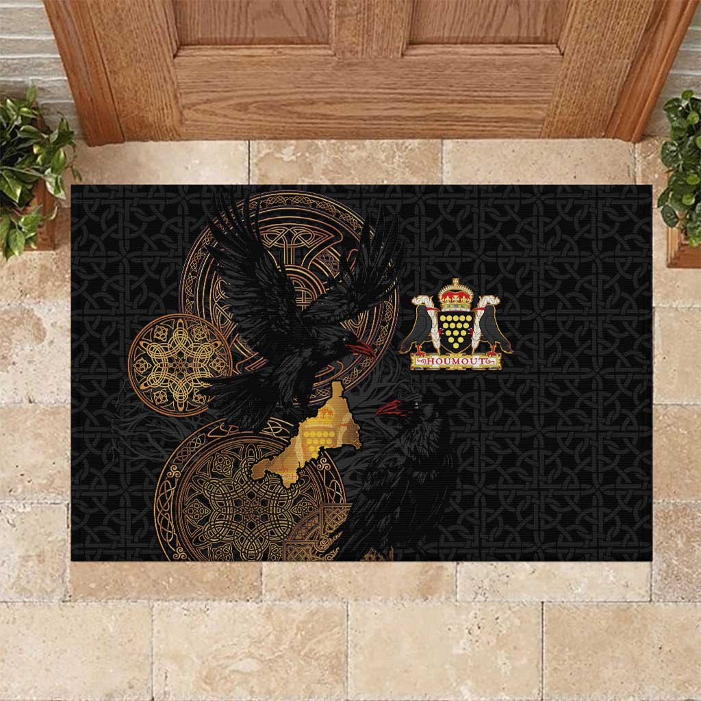 Cornwall Celtic-Chough and Knot Rubber Doormat - Wonder Print Shop