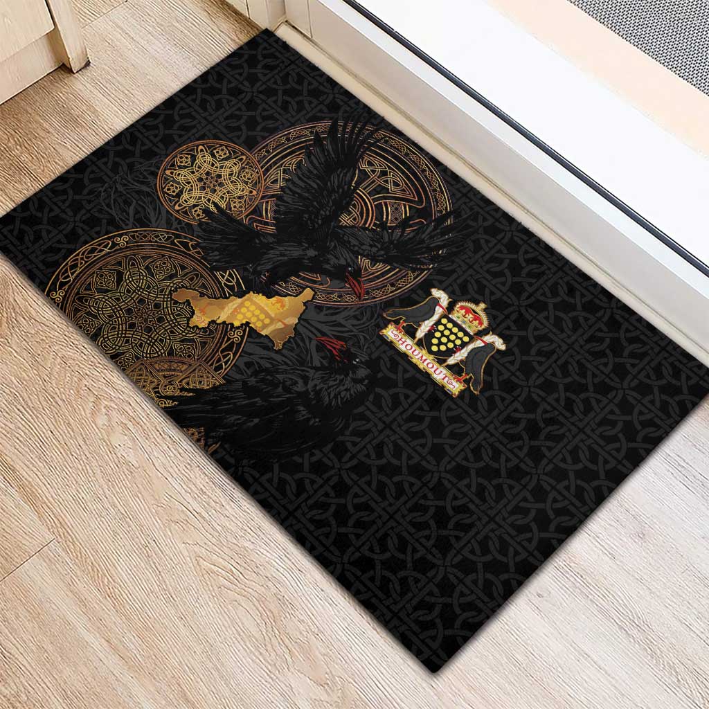 Cornwall Celtic-Chough and Knot Rubber Doormat - Wonder Print Shop
